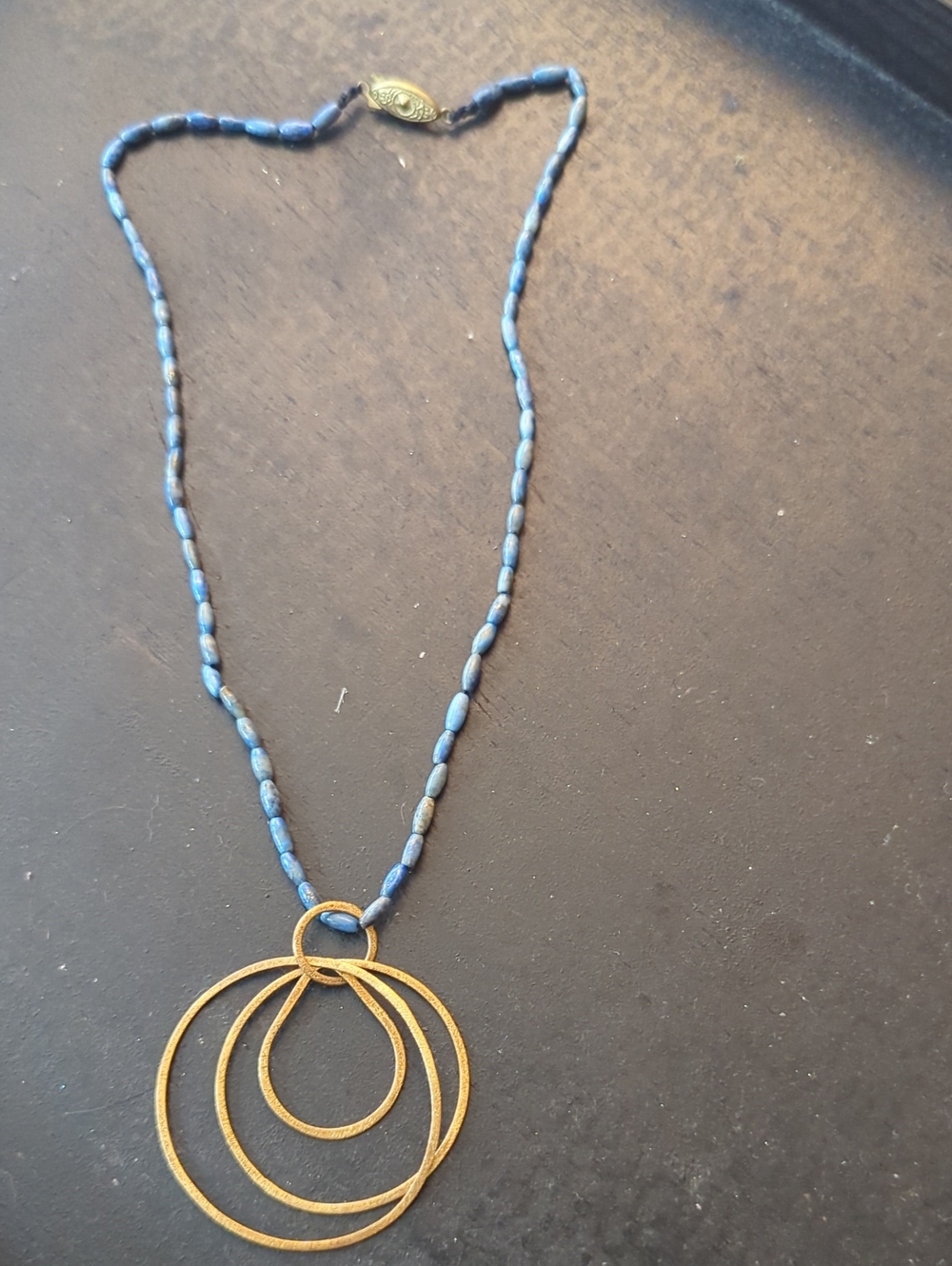 Soldalite Bead And Vermeil Pendant